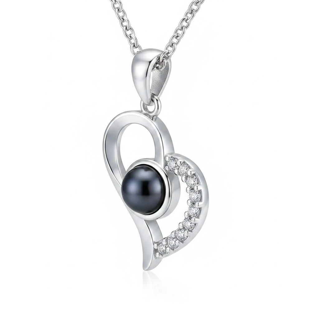 Herz-Anhänger Kette – 3/4 Winkel